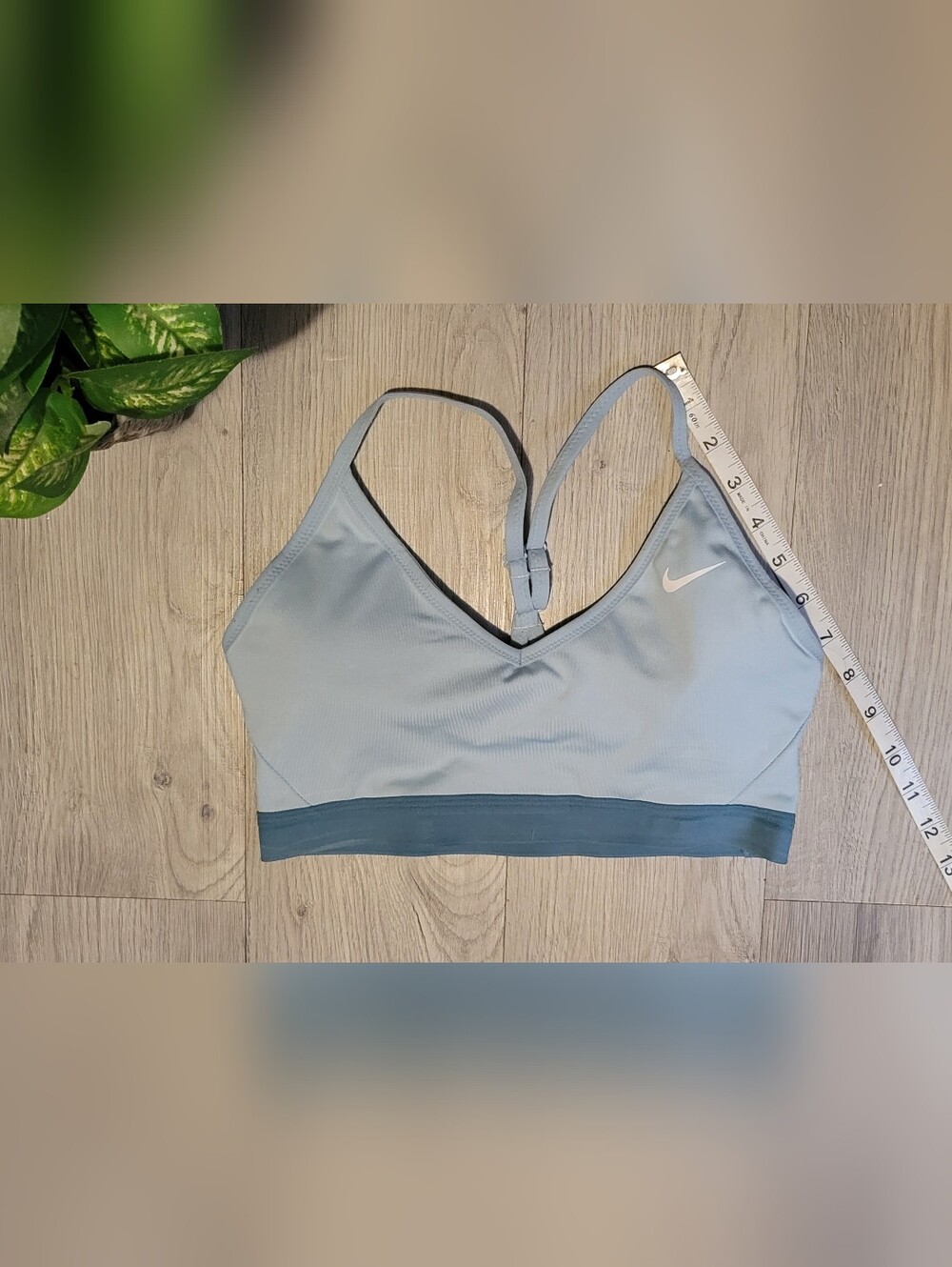 Nike Dri-Fit Indy Light Support Padded Sports Bra Light Blue & Dark Teal, Medium - Picture 4 of 15